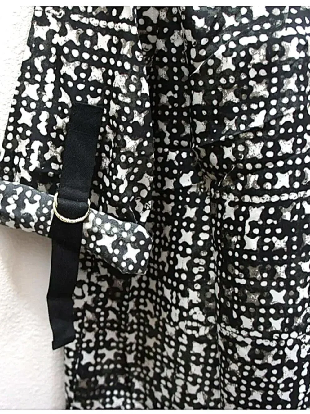 Michael Kors Black White Tab Sleeve Tunic size L NWOTS